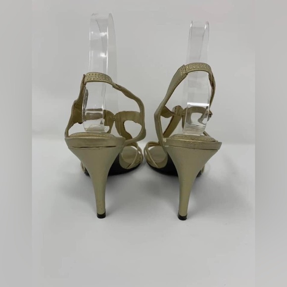 M By MARINELLI Shoes Jeweled Gold Heels Size 8.5 - Picture 7 of 9